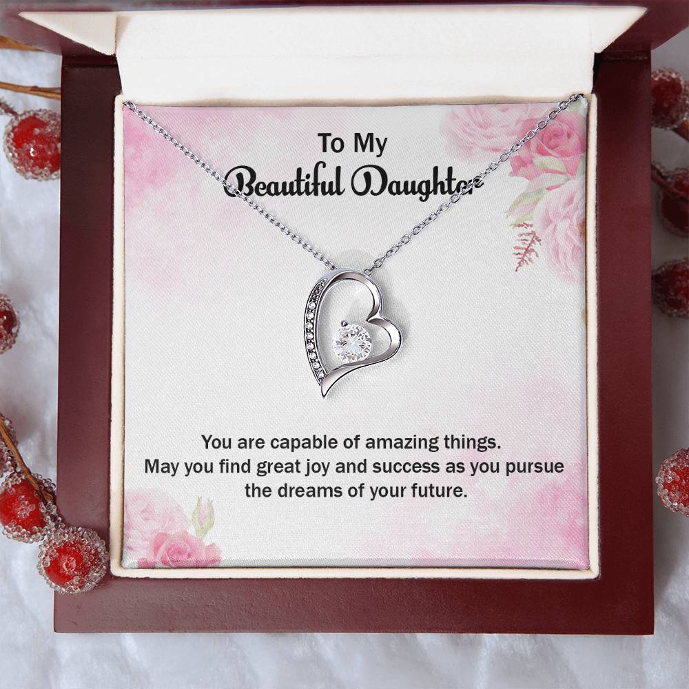 To My Beautiful Daughter Forever Love Necklace