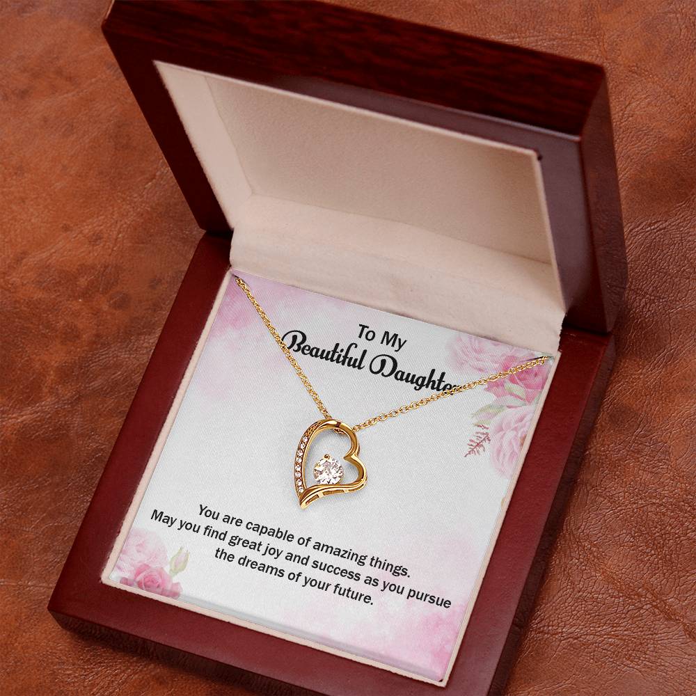 To My Beautiful Daughter Forever Love Necklace