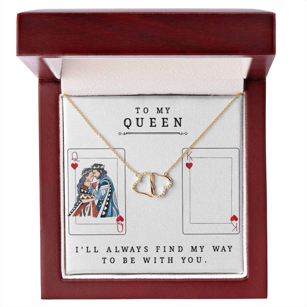 To My Queen Everlasting Love Solid Gold Necklace. 