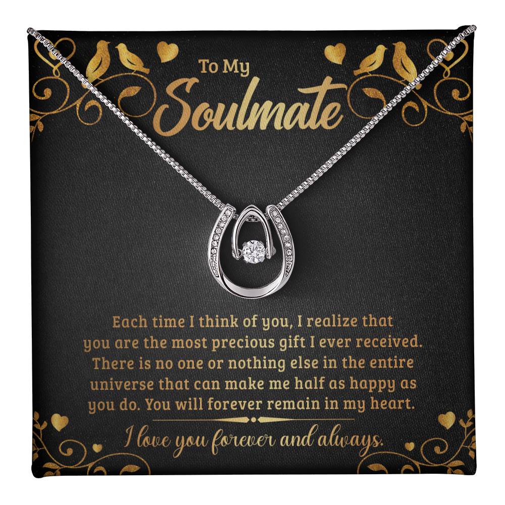 Lucky In Love Pendant Necklace To My Soulmate.