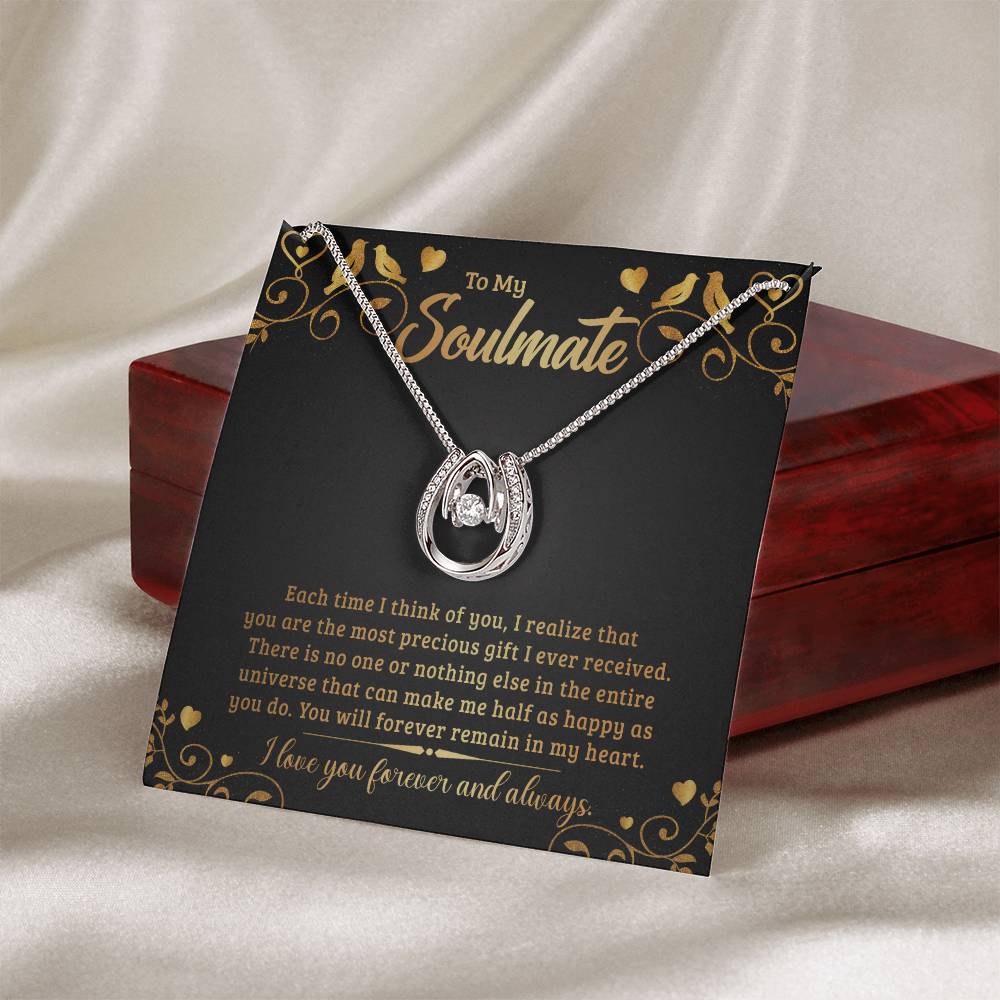 Lucky In Love Pendant Necklace To My Soulmate.