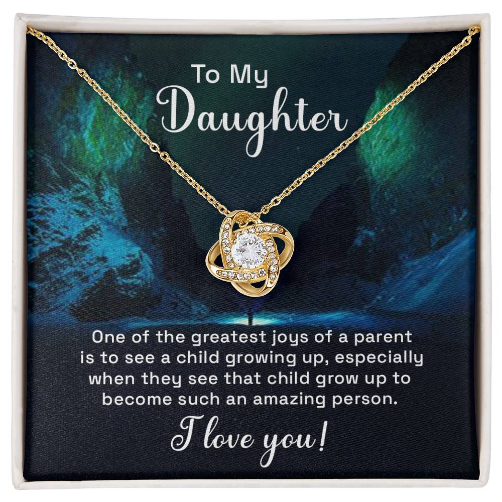 To my Daughter Love Knot Necklace