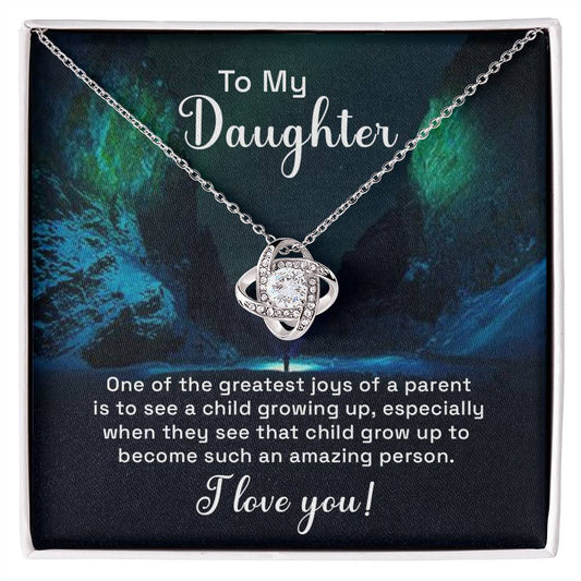 To my Daughter Love Knot Necklace