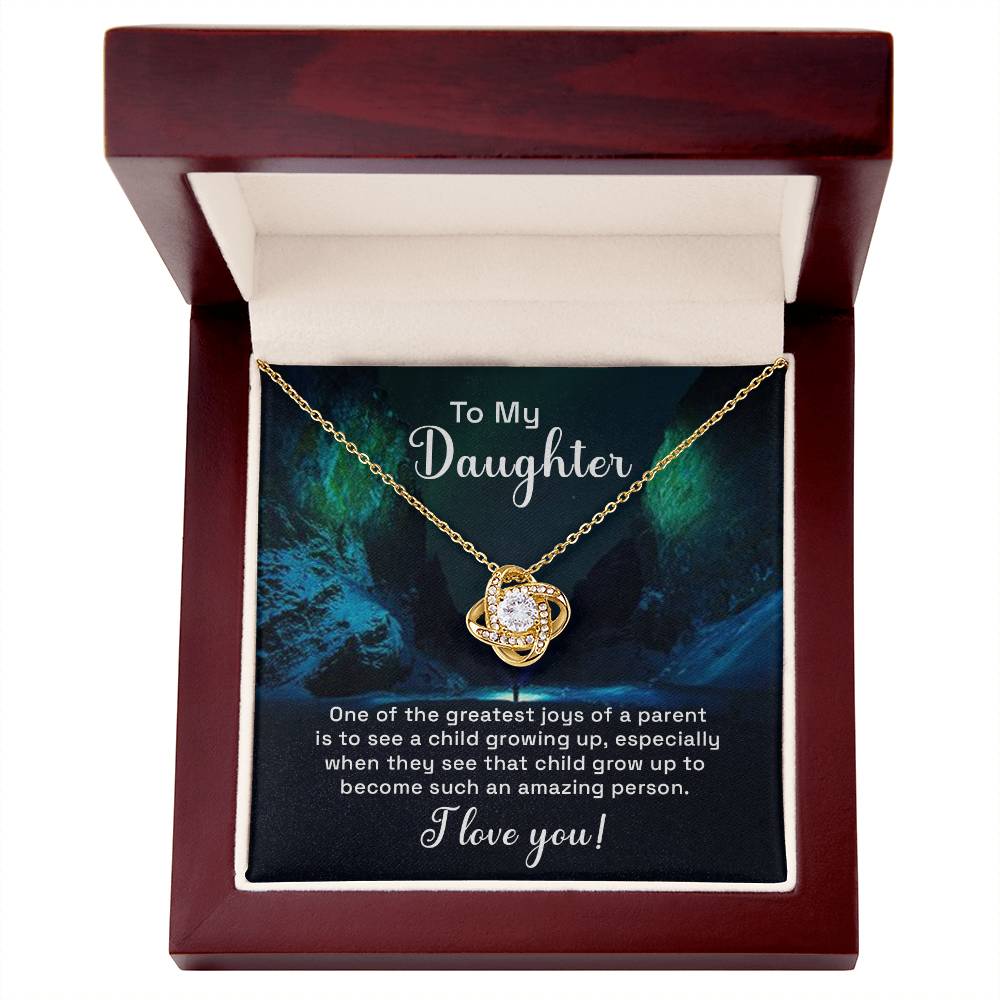 To my Daughter Love Knot Necklace