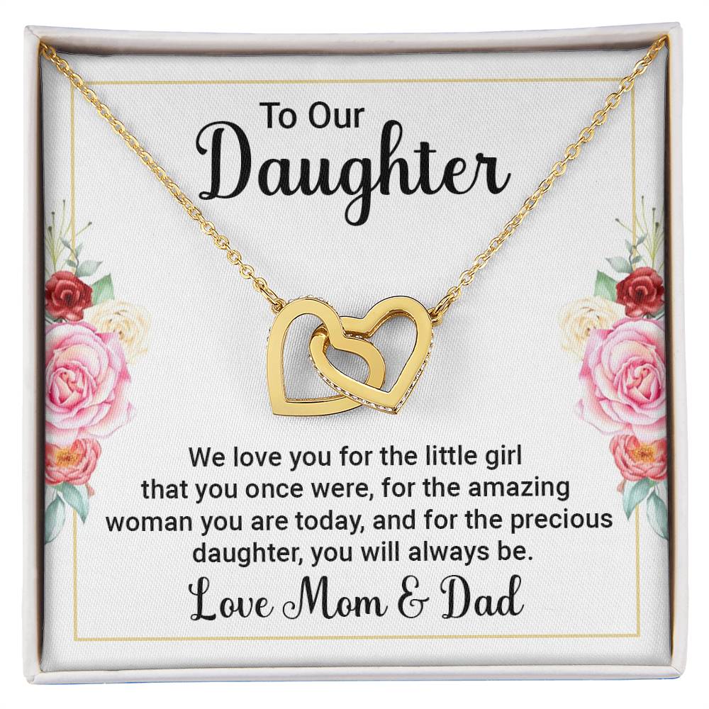 To Our Daughter Interlocking Hearts Necklace