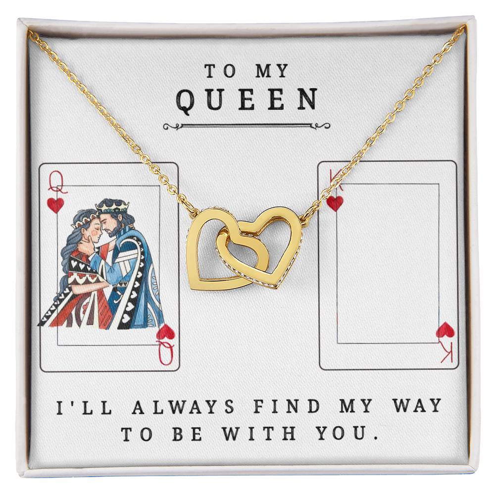 To my Queen Interlocking Hearts Necklace