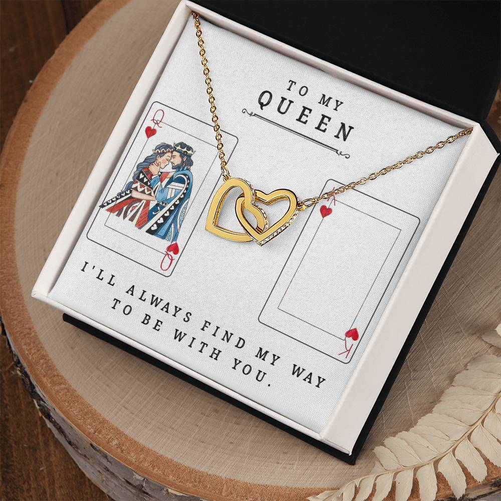 To my Queen Interlocking Hearts Necklace