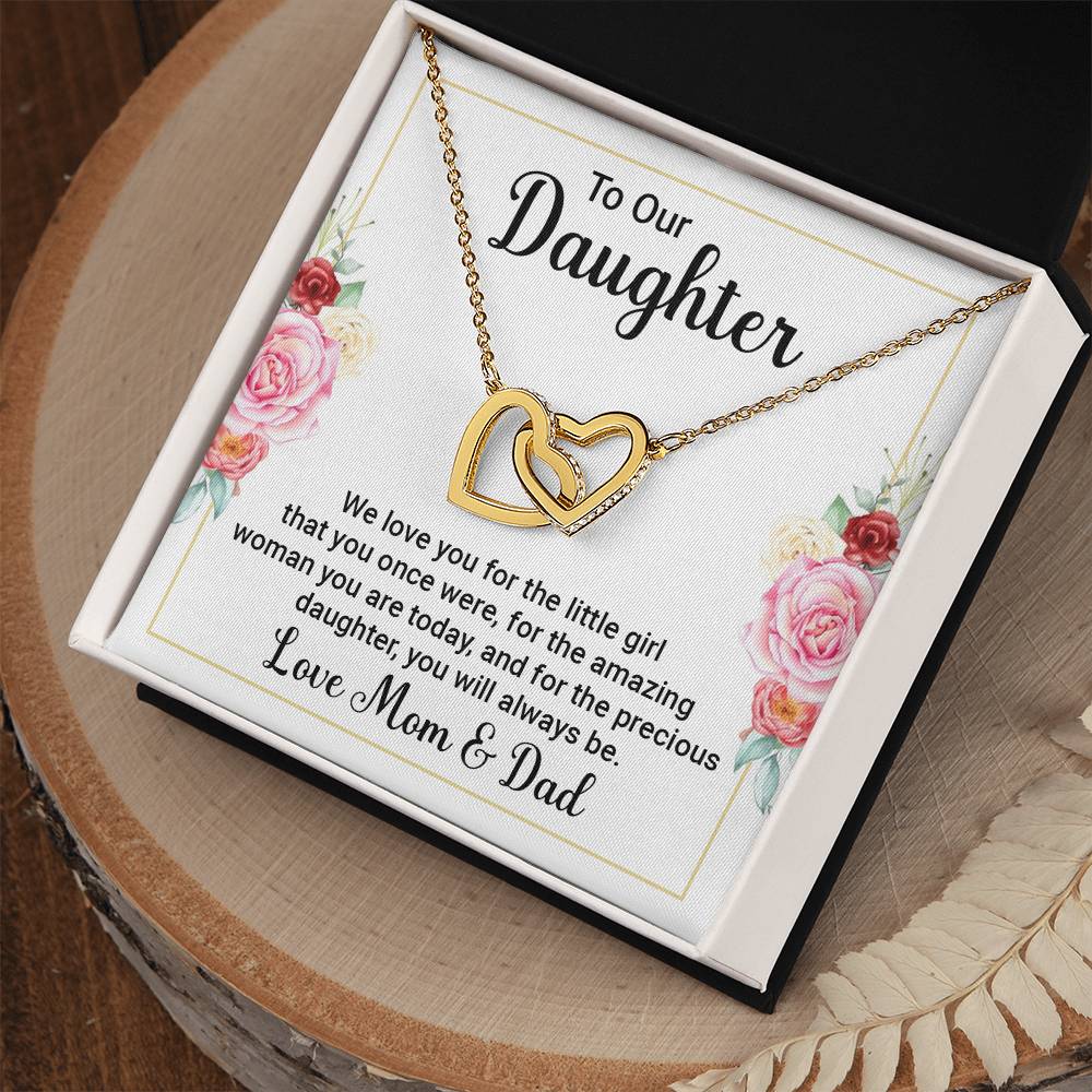 To Our Daughter Interlocking Hearts Necklace