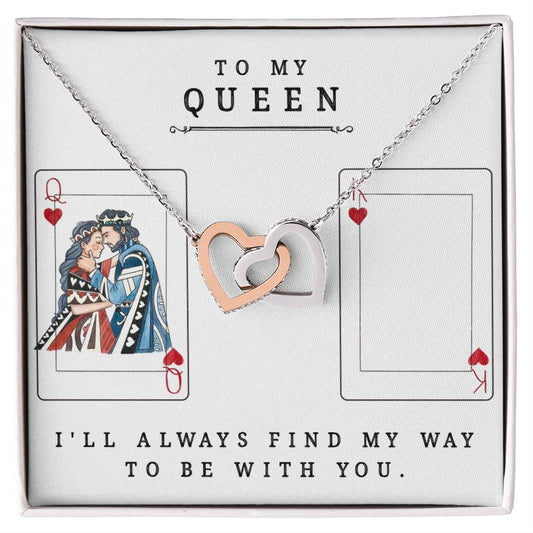 To my Queen Interlocking Hearts Necklace