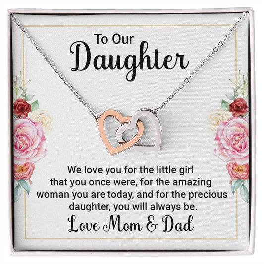 To Our Daughter Interlocking Hearts Necklace