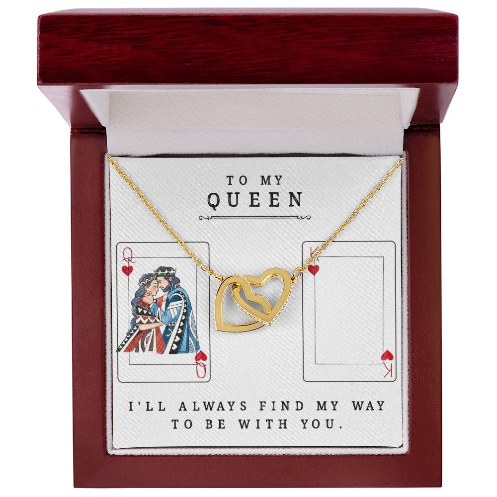 To my Queen Interlocking Hearts Necklace