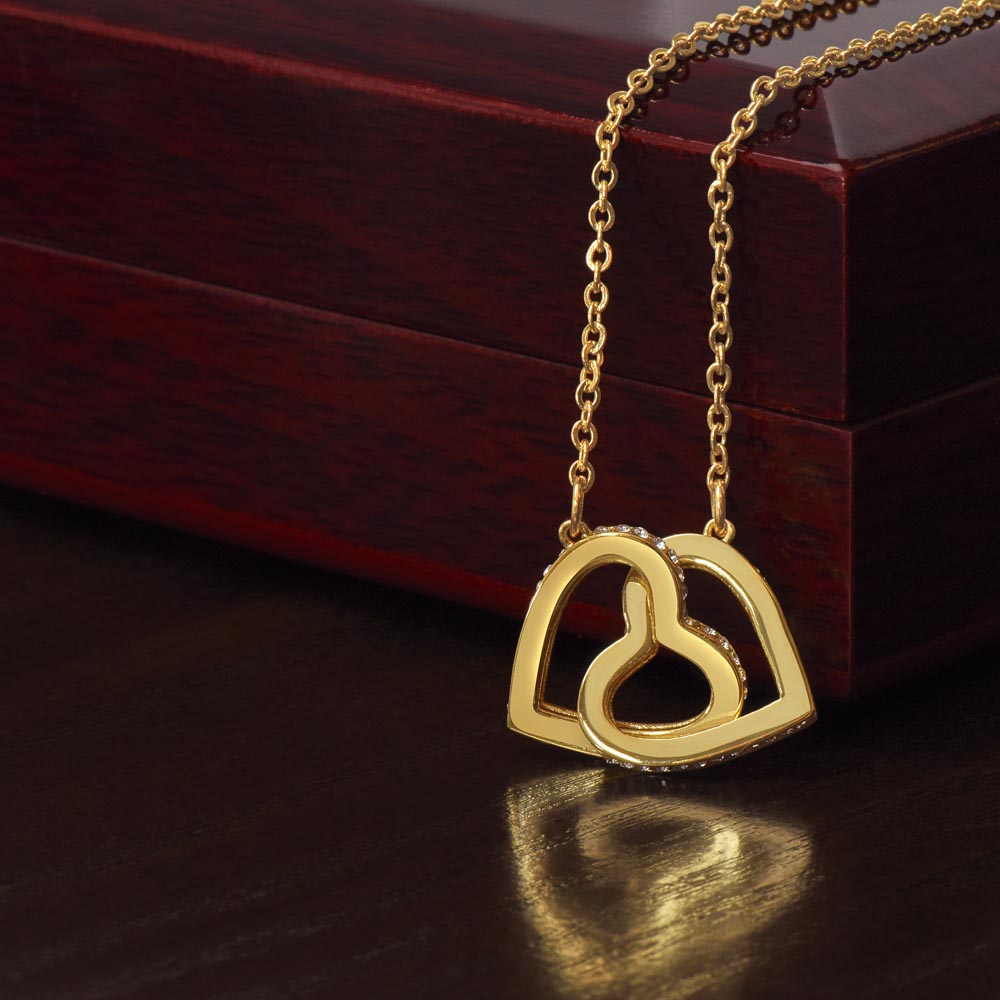 To My Wife Interlocking Hearts Necklace.