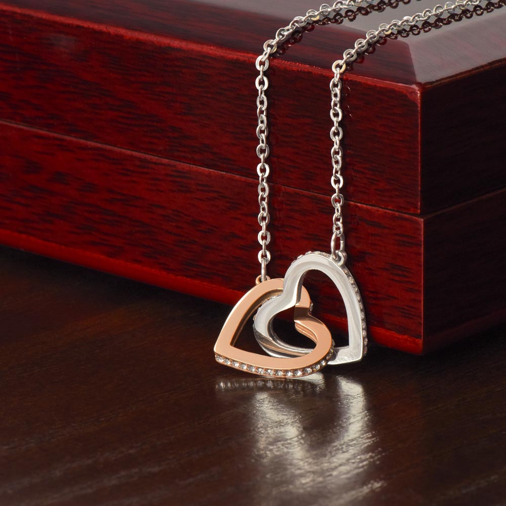 To My Wife Interlocking Hearts Necklace.