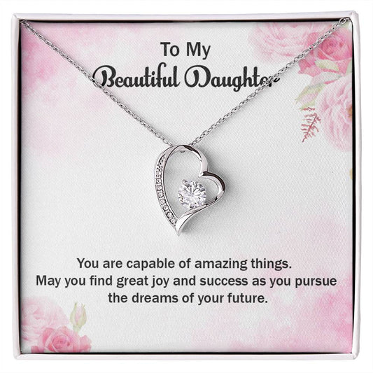 To My Beautiful Daughter Forever Love Necklace