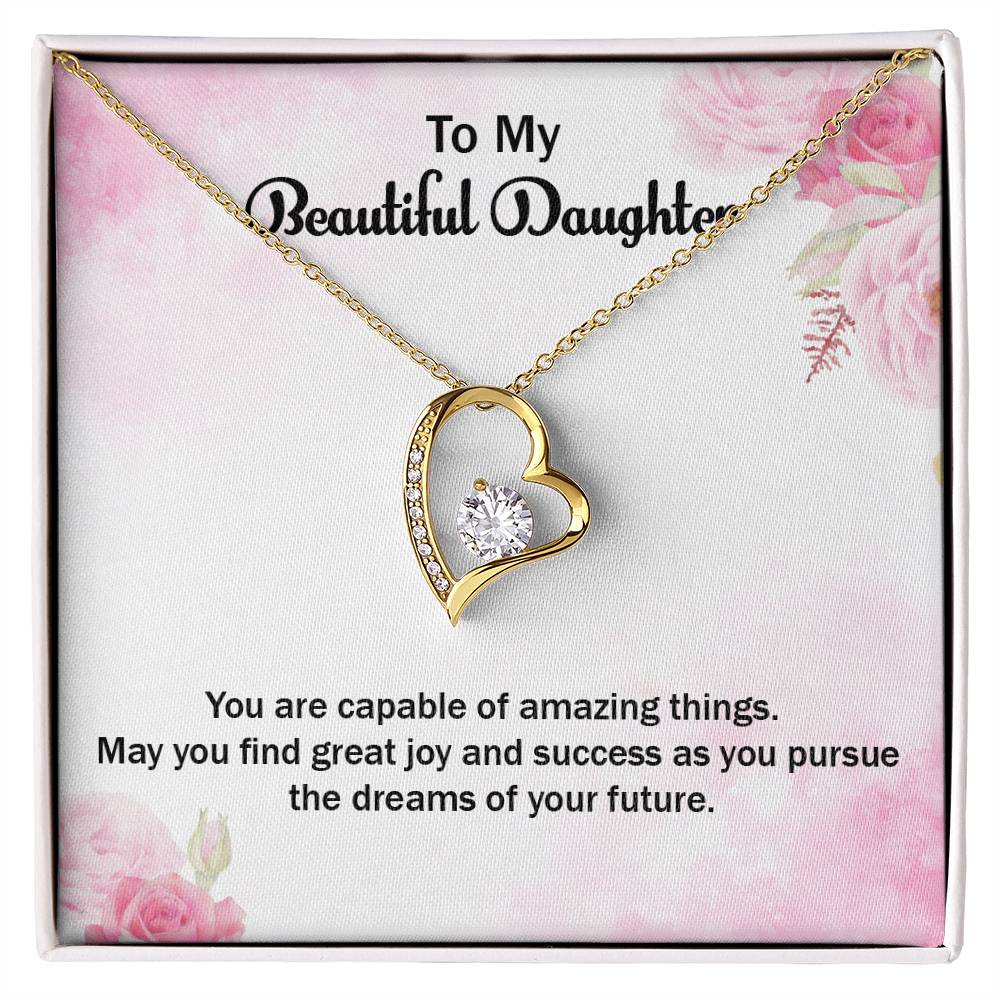 To My Beautiful Daughter Forever Love Necklace